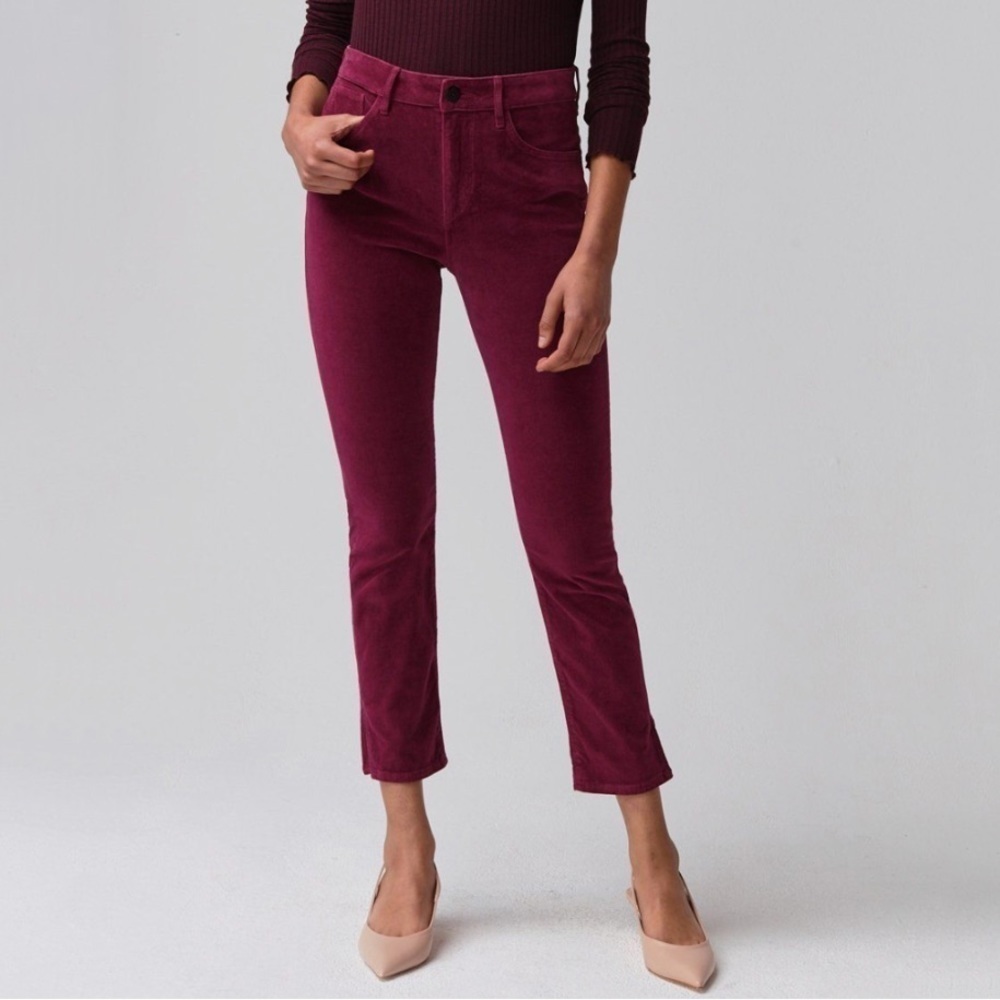 NWT 3x1 NYC Velvet Higher Ground Mini Split Jeans in Merlot